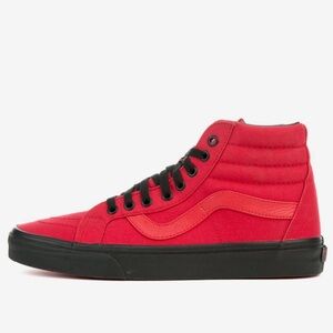 Vans Red High-Top Canvas Skate Sneaker with Black Sole